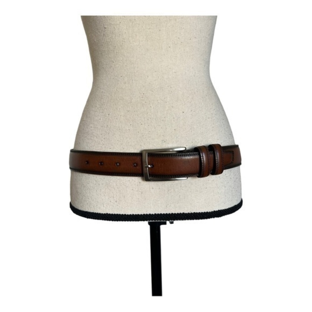 Torino Aniline Kipskin Shoulders Brown Two Tone Leather Men Belt Size 32